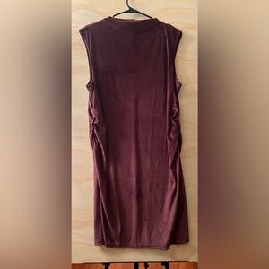 a new day Crushed Velvet Mockneck Sleeveless Dress in Burgundy SZ XXL Fits Snug